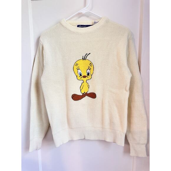 Vintage 1966 American Characters Looney Tunes Tweety Bird Knit Sweater Warner - Picture 1 of 7
